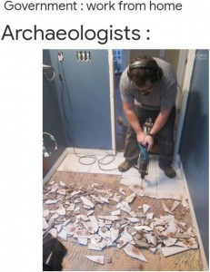 archaeologist working from home