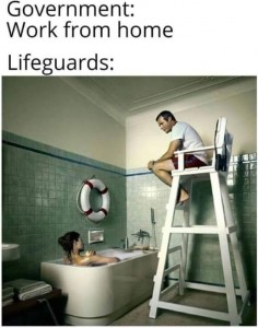 lifeguard working from home